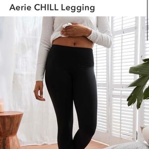 Aerie Chill Olive Green Regular Rise Leggings